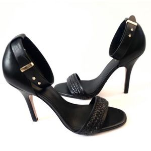 Pour La Victoire Black Leather Heels